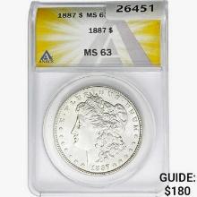 1887 Morgan Silver Dollar ANACS MS63