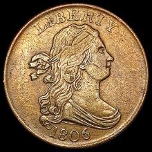 1806 Draped Bust Half Cent CHOICE AU