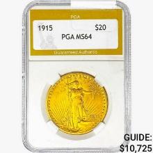 1915 $20 Gold Double Eagle PGA MS64
