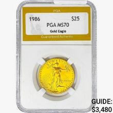 1986 $25 1/2oz Gold Eagle PGA MS70