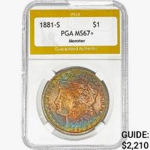 1881-S Morgan Silver Dollar PGA MS67+ Monster