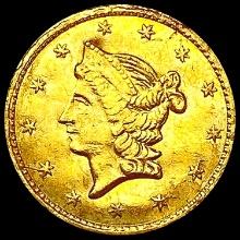 1853 Round California Gold Half Dollar CLOSELY UNCIRCULATED