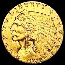 1925-D $3 Gold Piece CLOSELY UNCIRCULATED