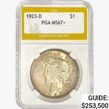 1923-D Silver Peace Dollar PGA MS67+