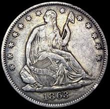 1863-S Seated Liberty Half Dollar CLOSELY UNCIRCULATED