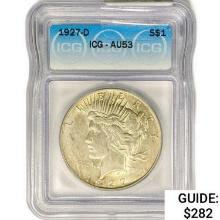 1927-D Silver Peace Dollar ICG AU53