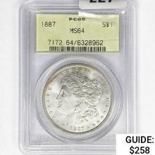 1887 Morgan Silver Dollar PCGS MS64