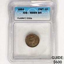 1864 CWT Cent Fuld#47/332a ICG MS66 BN