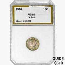 1926 Mercury Silver Dime PCI MS65 FB