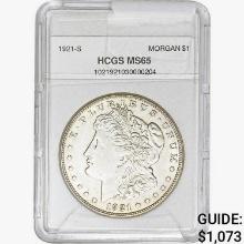 1921-S Morgan Silver Dollar HCGS MS65