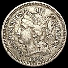 1865 Nickel Three Cent LIGHTLY CIRCULATED
