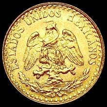 1945 Mexico Gold Two Pesos 0.0482oz UNCIRCULATED