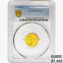1913 $2.50 Gold Quarter Eagle PCGS MS61