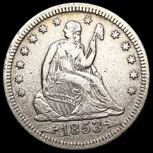 1853 Arrows, Rays Seated Liberty Quarter NEARLY UNCIRCULATED