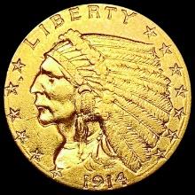 1914-D $2.50 Gold Quarter Eagle CLOSELY UNCIRCULATED