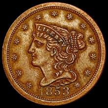 1853 Braided Hair Half Cent CLOSELY UNCIRCULATED
