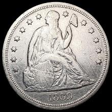 1869 Seated Liberty Dollar CLOSELY UNCIRCULATED