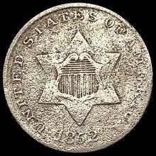 1852 Silver Three Cent LIGHTLY CIRCULATED