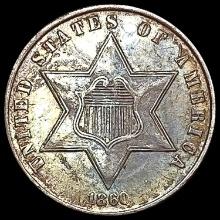 1860 Silver Three Cent UNCIRCULATED