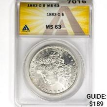 1883-O Morgan Silver Dollar ANACS MS63