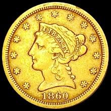 1860-S $2.50 Gold Quarter Eagle NEARLY UNCIRCULATED