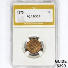 1875 Indian Head Cent PGA MS63