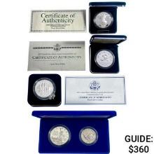1986-2012 US Commemorative Silver Dollars [5 Coins]