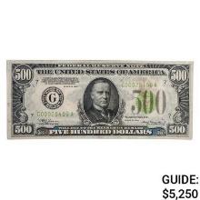 FR. 2201-Glgs 1934 $500 LGS LIGHT GREEN SEAL FRN FEDERAL RESERVE NOTE CHICAGO, IL ABOUT UNCIRCULATED
