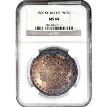 1880-CC Morgan Silver Dollar NGC MS64 REV 78