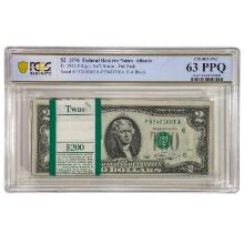 PACK OF (100) CONSECUTIVE 1976 $2 FRN FEDERAL RESERVE NOTES ATLANTA, GA PCGS BANKNOTE UNCIRCULATED-6
