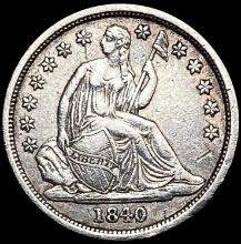 1840 No Drapery Seated Liberty Dime NEARLY UNCIRCULATED