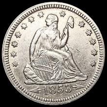 1853 Arrows, Rays Seated Liberty Quarter UNCIRCULATED