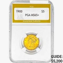 1900 $5 Gold Half Eagle PGA MS65+
