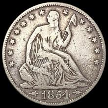 1854 Arrows Seated Liberty Half Dollar LIGHTLY CIRCULATED