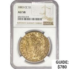 1883-CC Morgan Silver Dollar NGC AU58