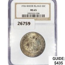 1936 Rhode Island Half Dollar NGC MS65