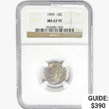 1959 Roosevelt Dime NGC MS67 FT