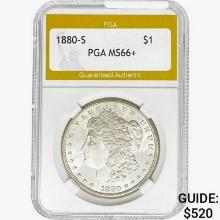1880-S Morgan Silver Dollar PGA MS66+