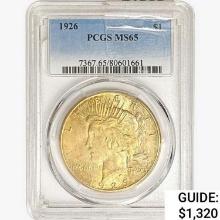 1926 Silver Peace Dollar PCGS MS65