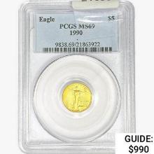 1990 $5 1/10oz. Gold Eagle PCGS MS69