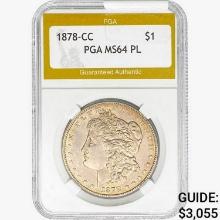 1878-CC Morgan Silver Dollar PGA MS64 PL