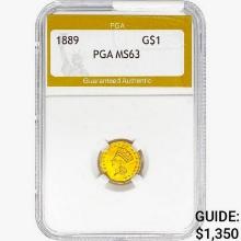 1889 Rare Gold Dollar PGA MS63