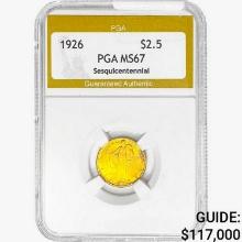 1926 Sesquincentennial $2.50 Gold Quarter Eagle PGA MS67