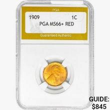 1909 Wheat Cent PGA MS66+ RED