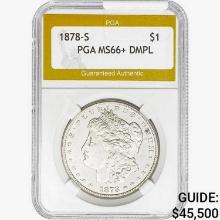 1878-S Morgan Silver Dollar PGA MS66+ DMPL