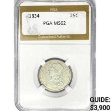1834 Capped Bust Quarter PGA MS62