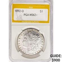1892-O Morgan Silver Dollar PGA MS62+