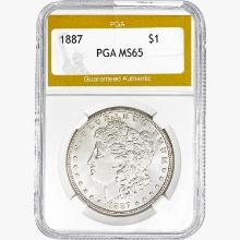 1887 Morgan Silver Dollar PGA MS65