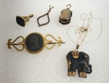 5 Pieces Of Antique Gold Jewelry