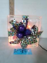 Light UP Glass Cube, decorated